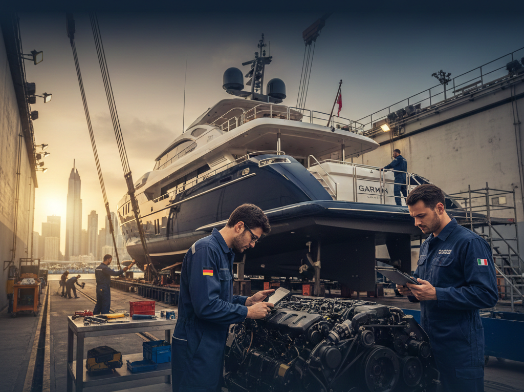 Yacht engine maintenance